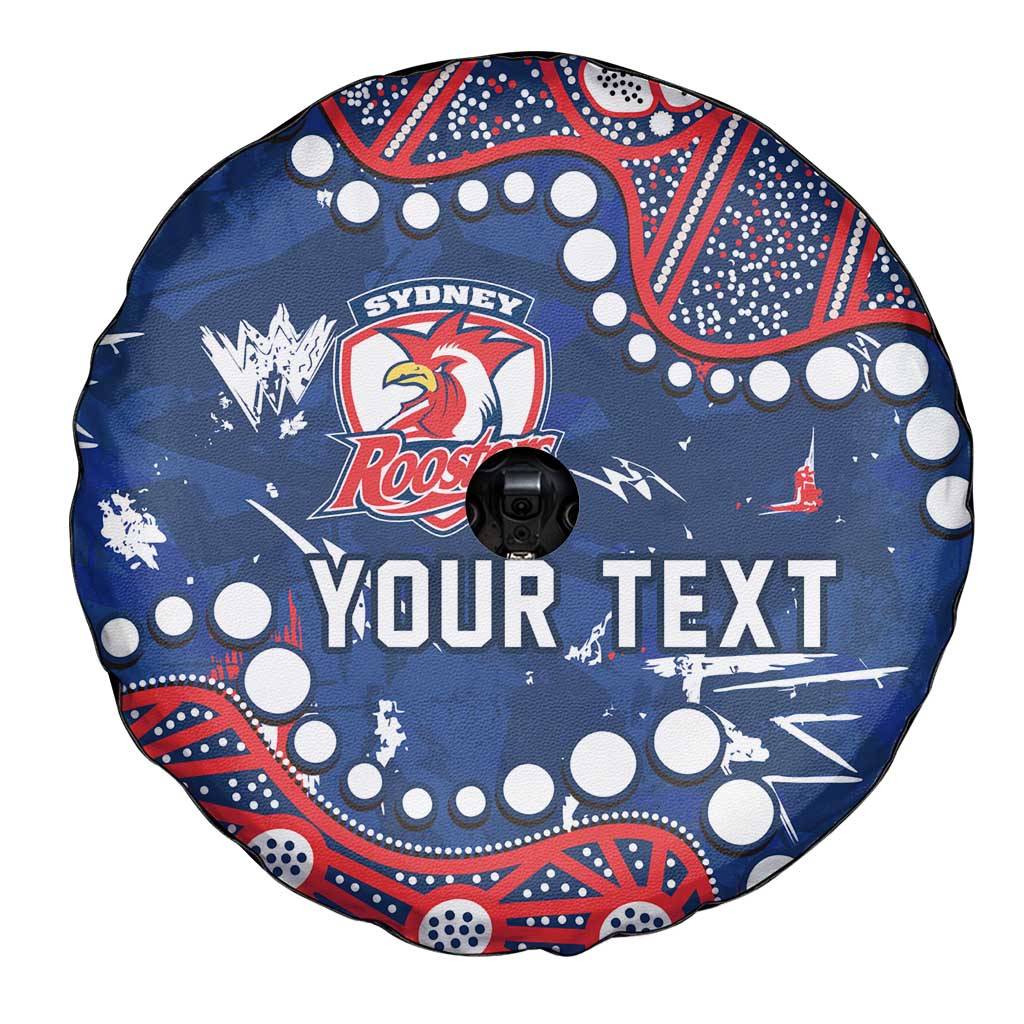 Personalized Sydney Roosters Spare Tire Cover Aboriginal Pattern with Graffiti Style Design