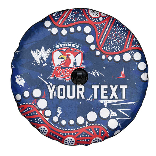 Personalized Sydney Roosters Spare Tire Cover Aboriginal Pattern with Graffiti Style Design