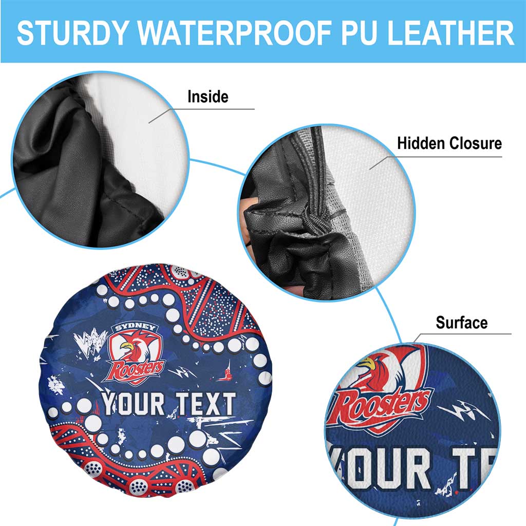 Personalized Sydney Roosters Spare Tire Cover Aboriginal Pattern with Graffiti Style Design