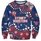 Personalized Sydney Roosters Sweatshirt Aboriginal Pattern with Graffiti Style Design