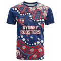 Personalized Sydney Roosters T Shirt Aboriginal Pattern with Graffiti Style Design