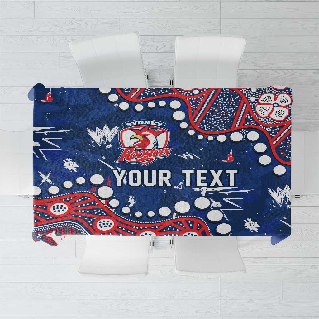 Personalized Sydney Roosters Tablecloth Aboriginal Pattern with Graffiti Style Design