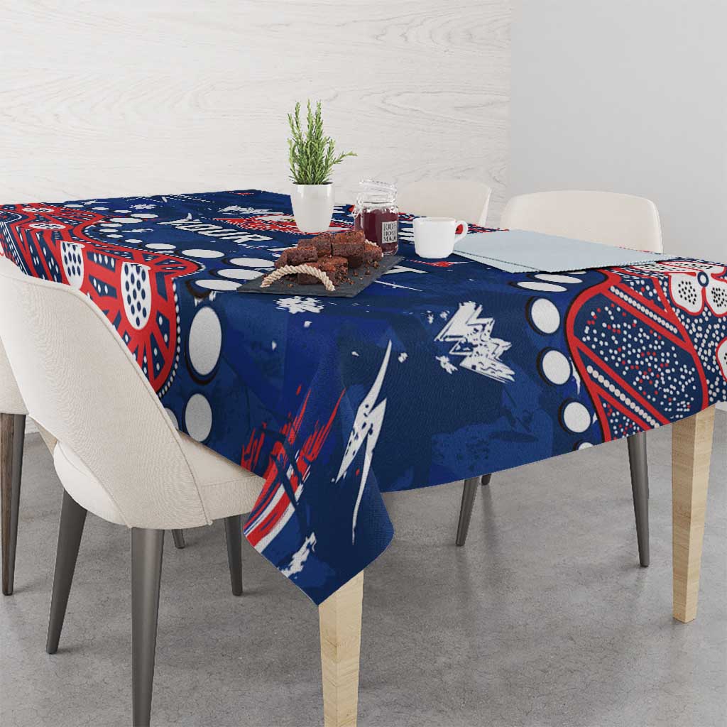 Personalized Sydney Roosters Tablecloth Aboriginal Pattern with Graffiti Style Design