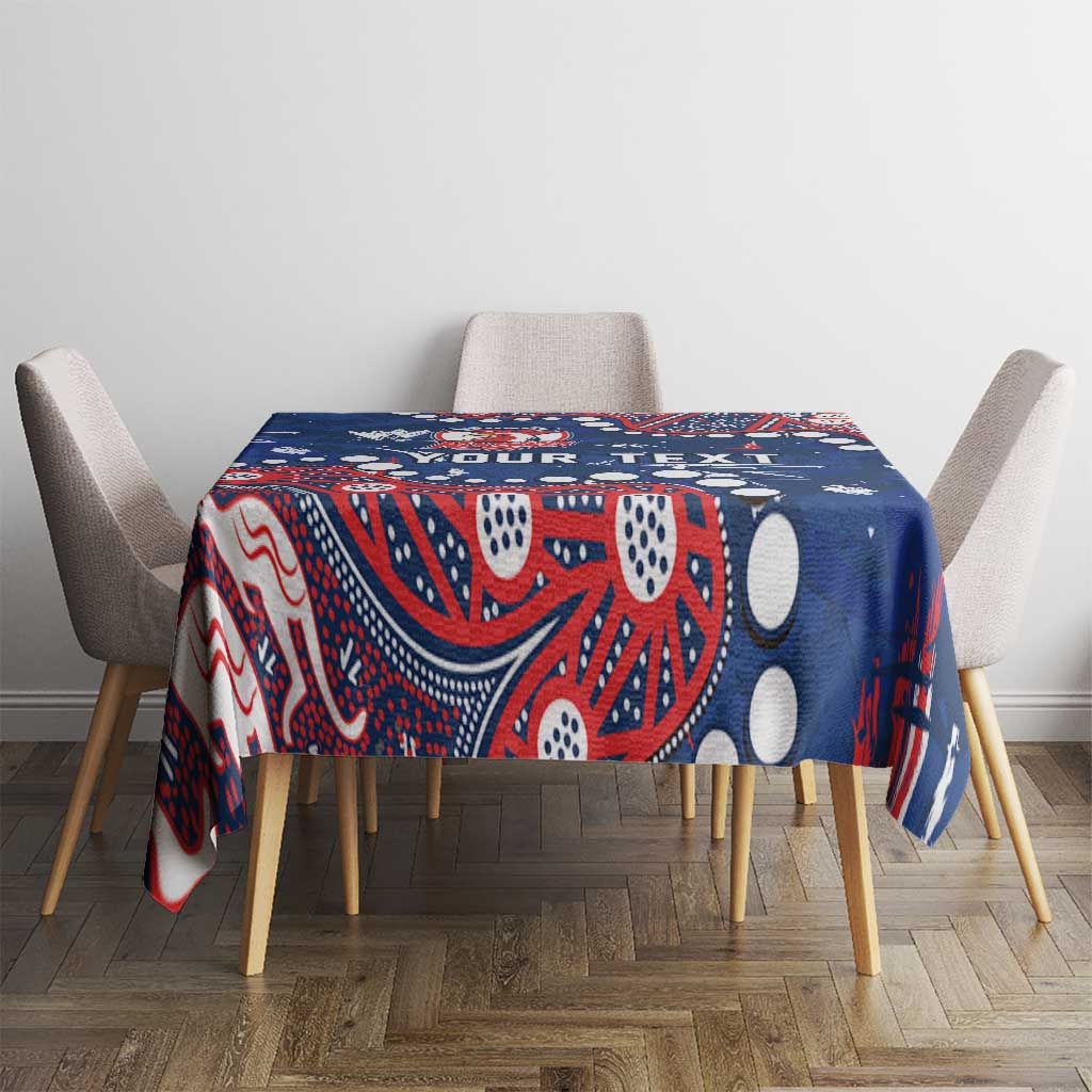 Personalized Sydney Roosters Tablecloth Aboriginal Pattern with Graffiti Style Design