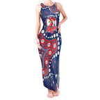 Personalized Sydney Roosters Tank Maxi Dress Aboriginal Pattern with Graffiti Style Design
