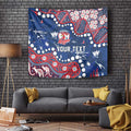 Personalized Sydney Roosters Tapestry Aboriginal Pattern with Graffiti Style Design