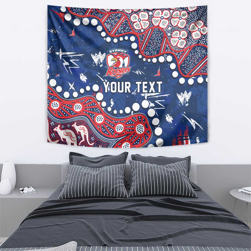Personalized Sydney Roosters Tapestry Aboriginal Pattern with Graffiti Style Design