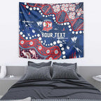 Personalized Sydney Roosters Tapestry Aboriginal Pattern with Graffiti Style Design
