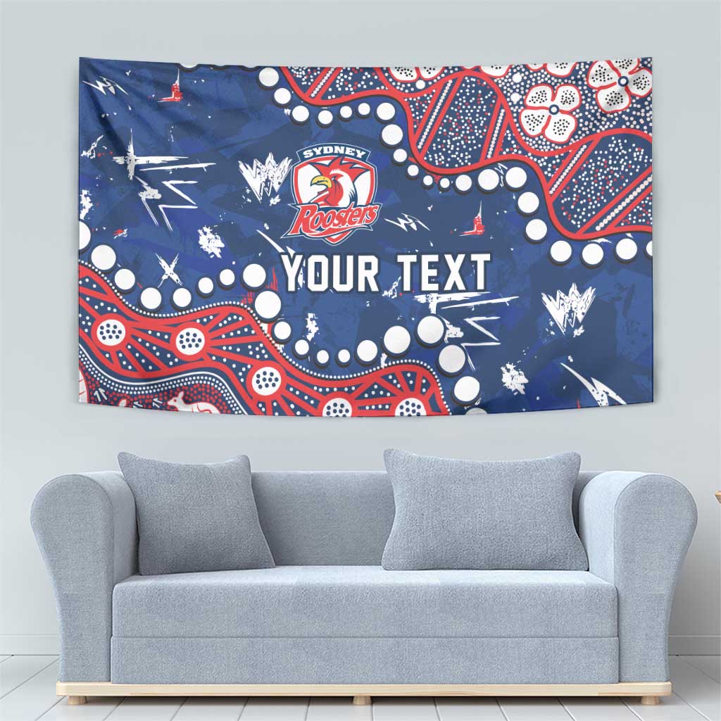 Personalized Sydney Roosters Tapestry Aboriginal Pattern with Graffiti Style Design