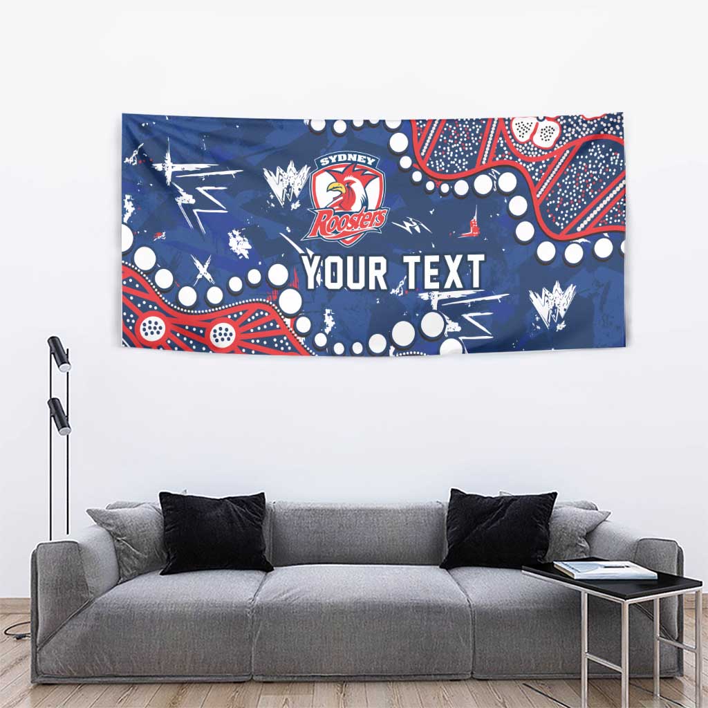 Personalized Sydney Roosters Tapestry Aboriginal Pattern with Graffiti Style Design