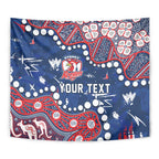 Personalized Sydney Roosters Tapestry Aboriginal Pattern with Graffiti Style Design