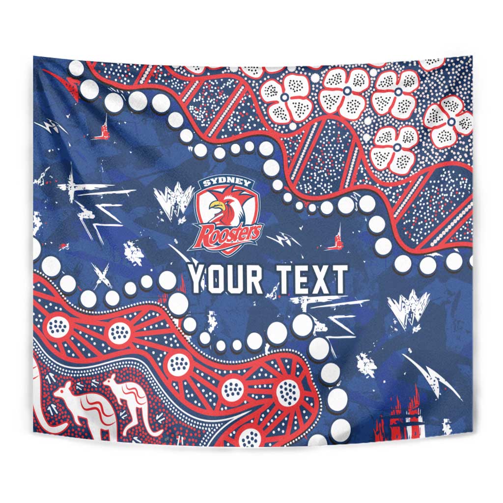 Personalized Sydney Roosters Tapestry Aboriginal Pattern with Graffiti Style Design