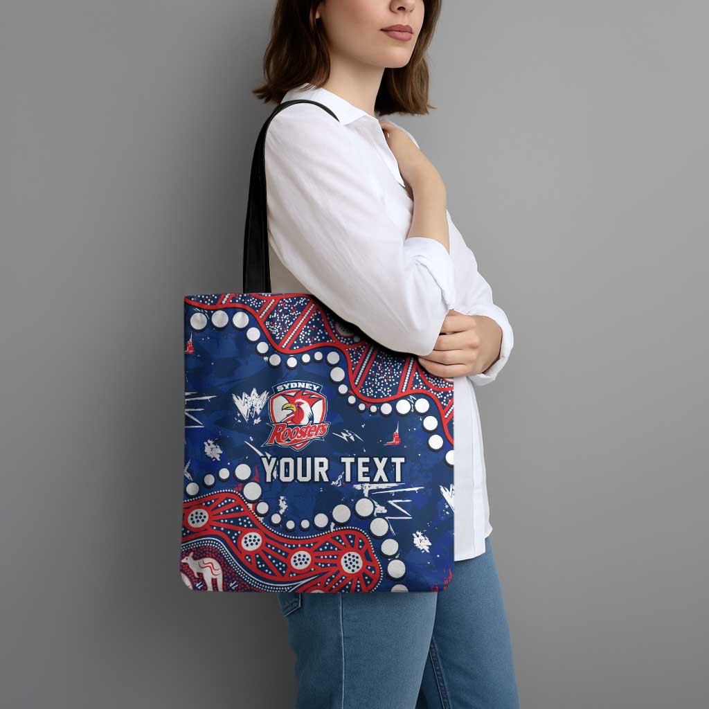 Personalized Sydney Roosters Tote Bag Aboriginal Pattern with Graffiti Style Design