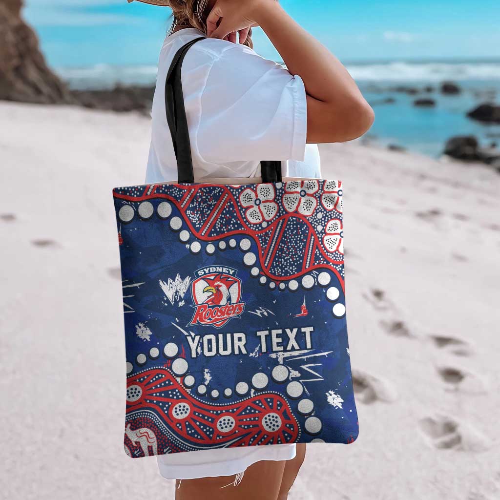 Personalized Sydney Roosters Tote Bag Aboriginal Pattern with Graffiti Style Design