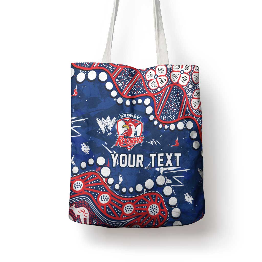 Personalized Sydney Roosters Tote Bag Aboriginal Pattern with Graffiti Style Design