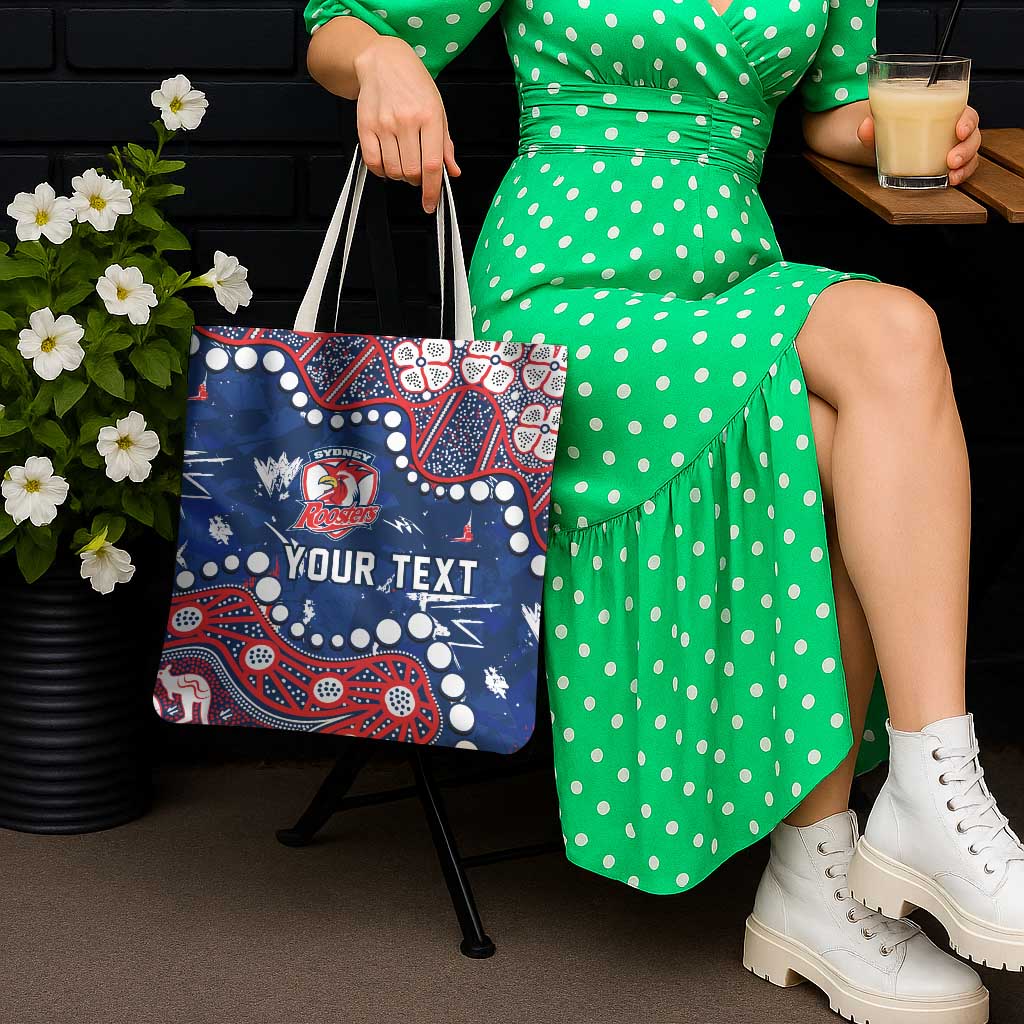Personalized Sydney Roosters Tote Bag Aboriginal Pattern with Graffiti Style Design