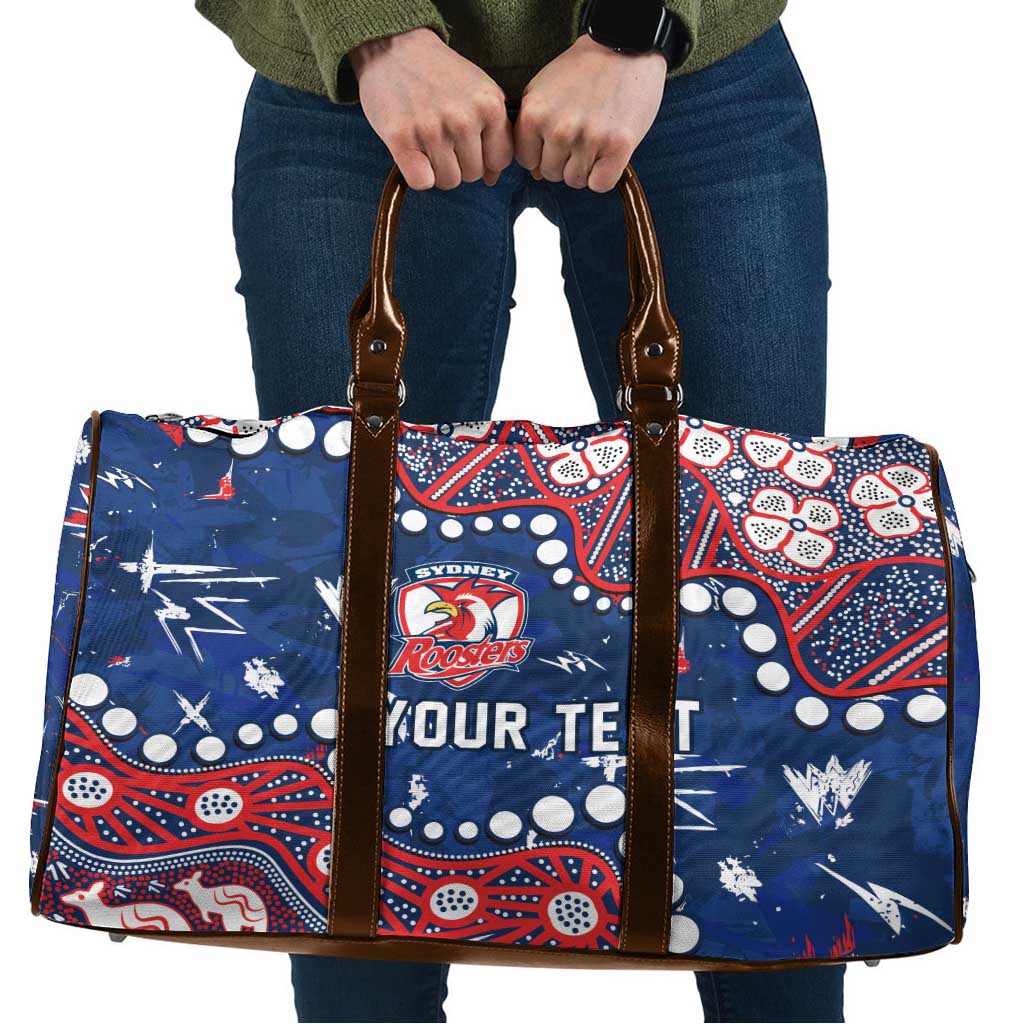 Personalized Sydney Roosters Travel Bag Aboriginal Pattern with Graffiti Style Design