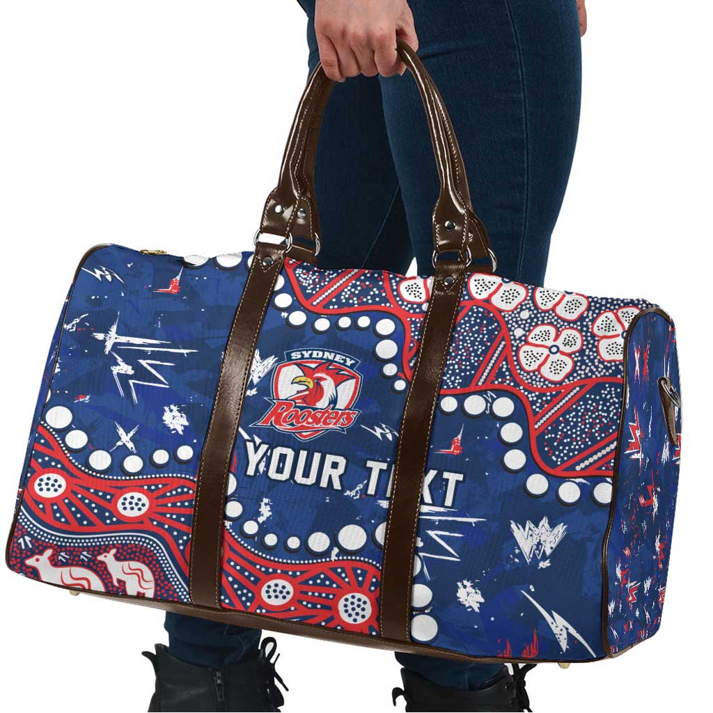 Personalized Sydney Roosters Travel Bag Aboriginal Pattern with Graffiti Style Design
