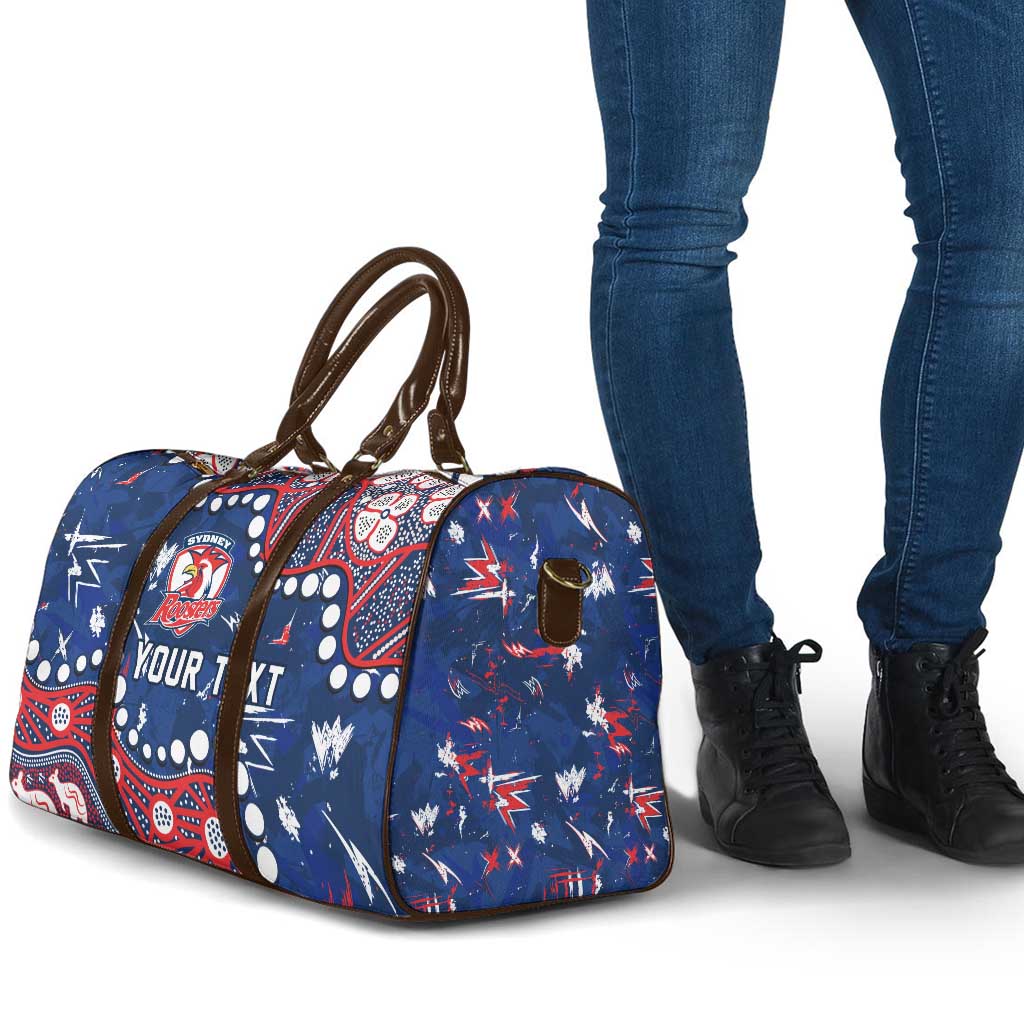 Personalized Sydney Roosters Travel Bag Aboriginal Pattern with Graffiti Style Design