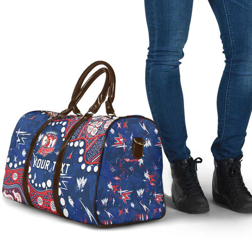 Personalized Sydney Roosters Travel Bag Aboriginal Pattern with Graffiti Style Design