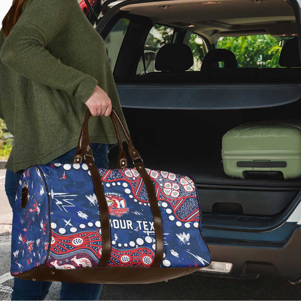 Personalized Sydney Roosters Travel Bag Aboriginal Pattern with Graffiti Style Design