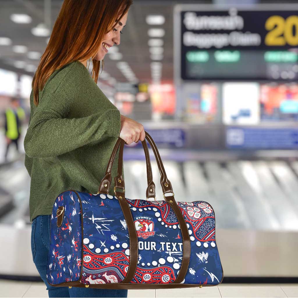 Personalized Sydney Roosters Travel Bag Aboriginal Pattern with Graffiti Style Design