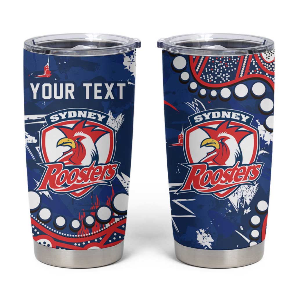 Personalized Sydney Roosters Tumbler Cup Aboriginal Pattern with Graffiti Style Design