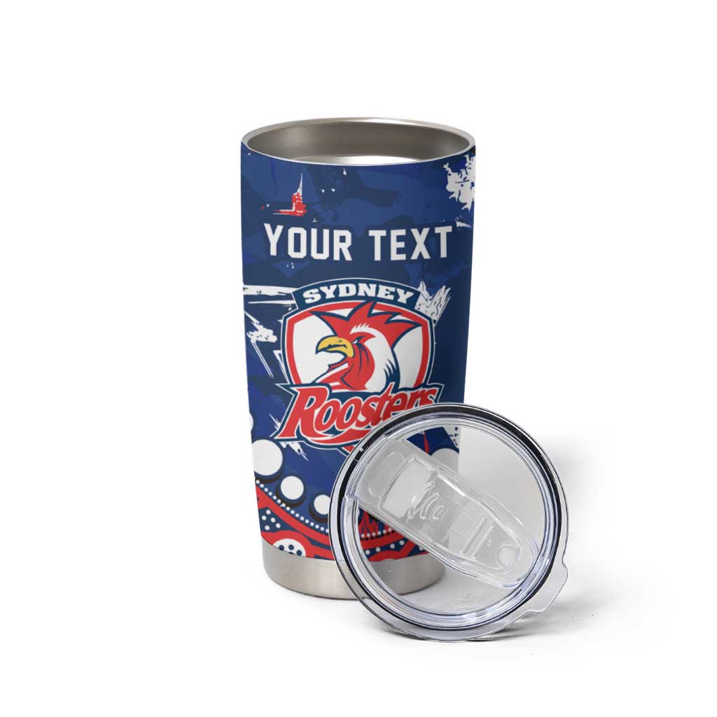 Personalized Sydney Roosters Tumbler Cup Aboriginal Pattern with Graffiti Style Design