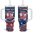 Personalized Sydney Roosters Tumbler With Handle Aboriginal Pattern with Graffiti Style Design