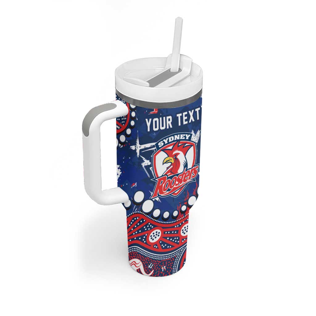 Personalized Sydney Roosters Tumbler With Handle Aboriginal Pattern with Graffiti Style Design