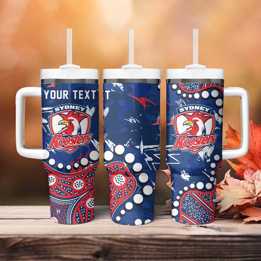 Personalized Sydney Roosters Tumbler With Handle Aboriginal Pattern with Graffiti Style Design
