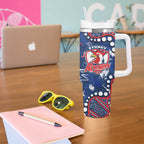 Personalized Sydney Roosters Tumbler With Handle Aboriginal Pattern with Graffiti Style Design