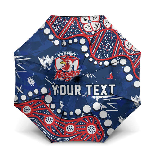 Personalized Sydney Roosters Umbrella Aboriginal Pattern with Graffiti Style Design