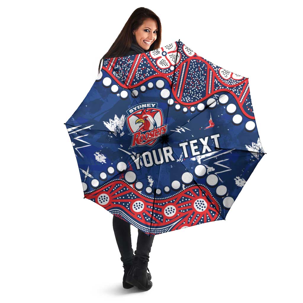 Personalized Sydney Roosters Umbrella Aboriginal Pattern with Graffiti Style Design