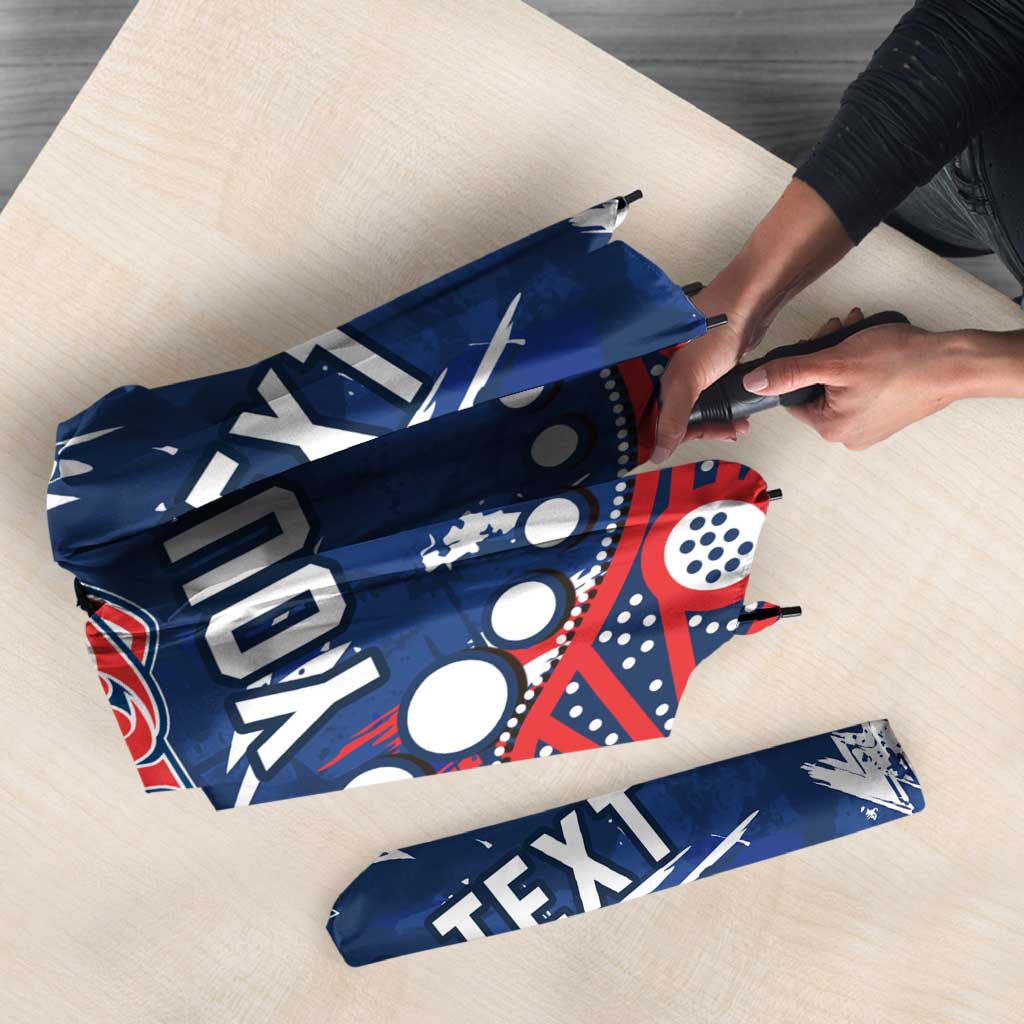 Personalized Sydney Roosters Umbrella Aboriginal Pattern with Graffiti Style Design