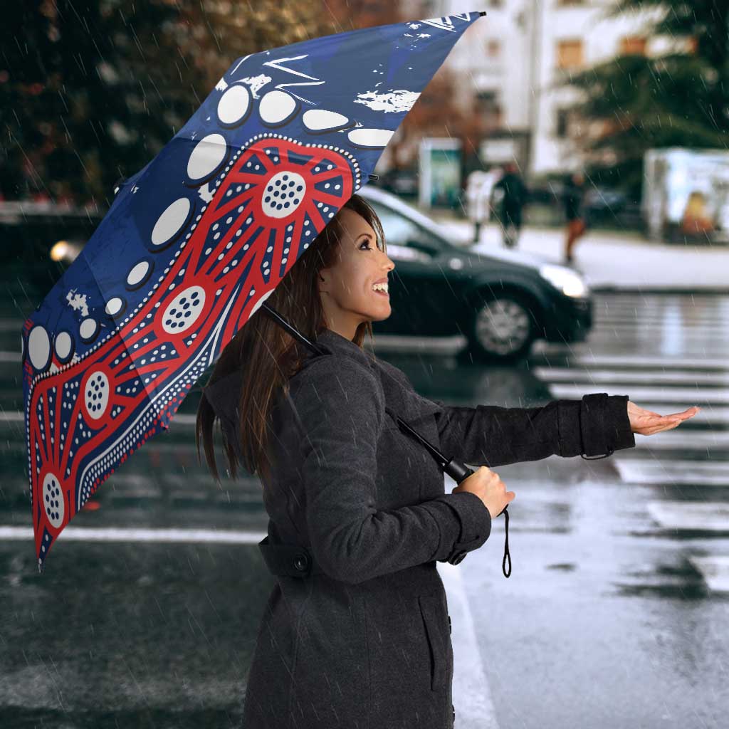 Personalized Sydney Roosters Umbrella Aboriginal Pattern with Graffiti Style Design