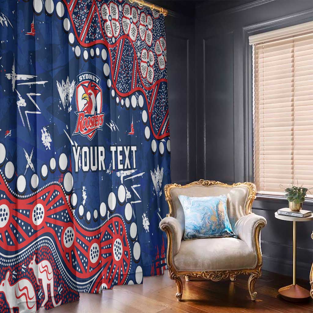 Personalized Sydney Roosters Window Curtain Aboriginal Pattern with Graffiti Style Design