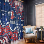 Personalized Sydney Roosters Window Curtain Aboriginal Pattern with Graffiti Style Design