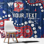 Personalized Sydney Roosters Window Curtain Aboriginal Pattern with Graffiti Style Design