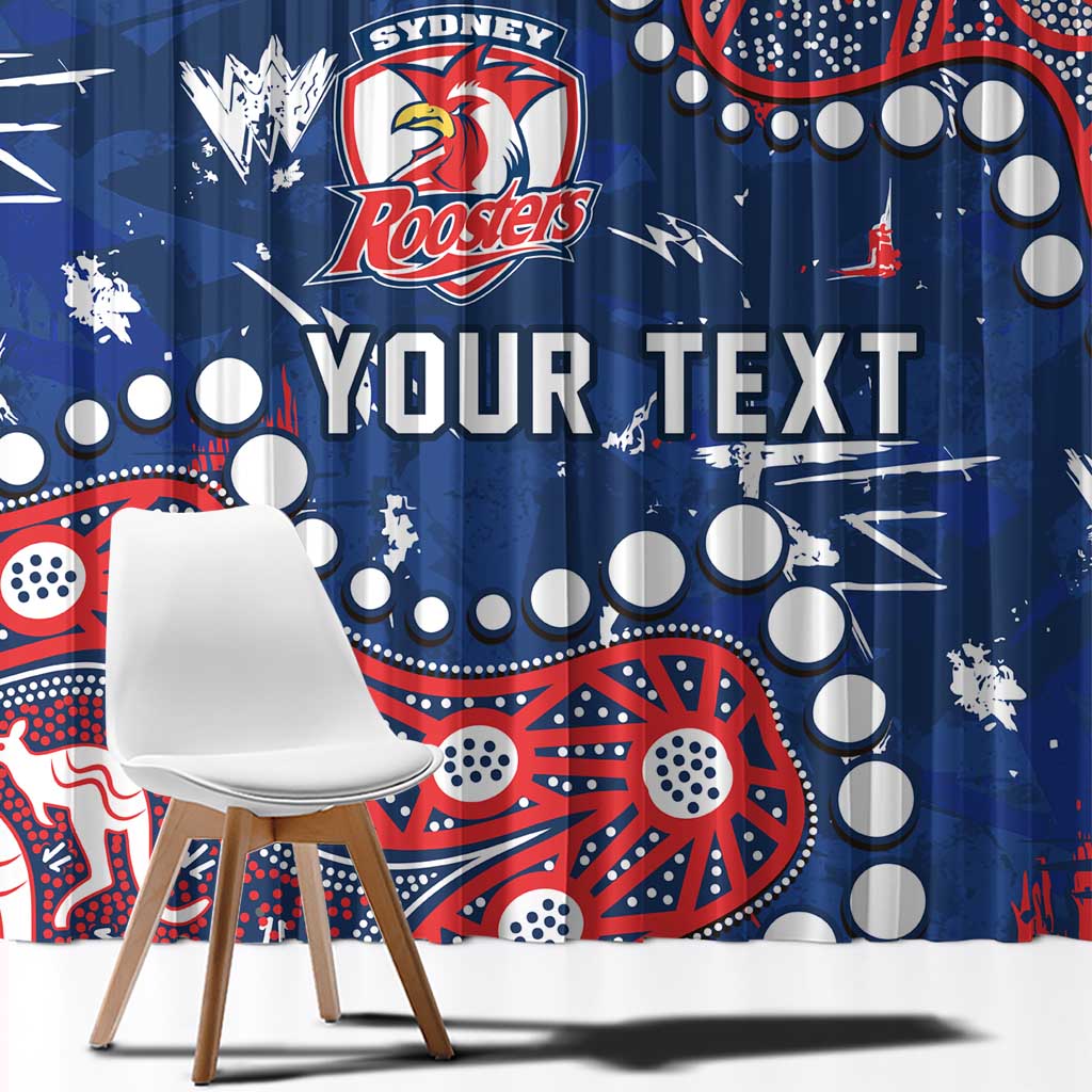 Personalized Sydney Roosters Window Curtain Aboriginal Pattern with Graffiti Style Design