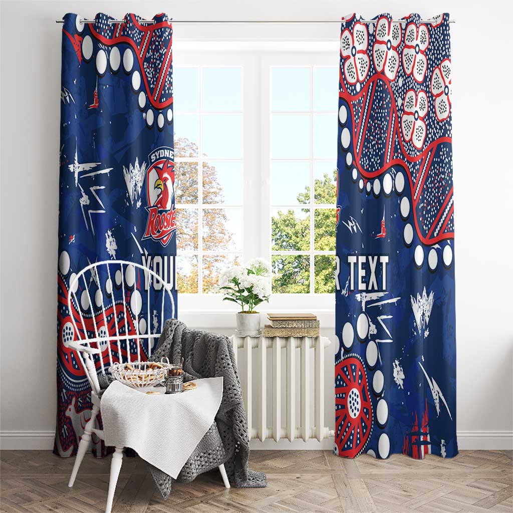 Personalized Sydney Roosters Window Curtain Aboriginal Pattern with Graffiti Style Design