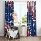 Personalized Sydney Roosters Window Curtain Aboriginal Pattern with Graffiti Style Design