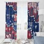 Personalized Sydney Roosters Window Curtain Aboriginal Pattern with Graffiti Style Design