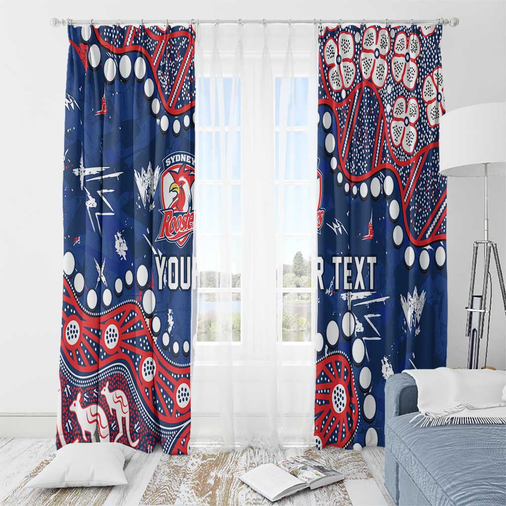 Personalized Sydney Roosters Window Curtain Aboriginal Pattern with Graffiti Style Design