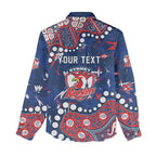Personalized Sydney Roosters Women Casual Shirt Aboriginal Pattern with Graffiti Style Design