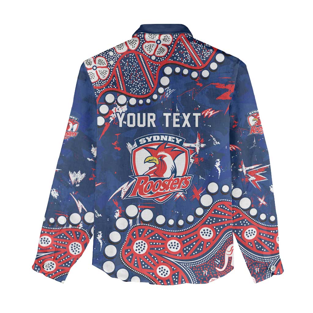 Personalized Sydney Roosters Women Casual Shirt Aboriginal Pattern with Graffiti Style Design