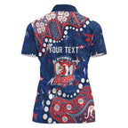 Personalized Sydney Roosters Women Polo Shirt Aboriginal Pattern with Graffiti Style Design
