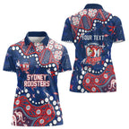 Personalized Sydney Roosters Women Polo Shirt Aboriginal Pattern with Graffiti Style Design