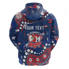 Personalized Sydney Roosters Zip Hoodie Aboriginal Pattern with Graffiti Style Design