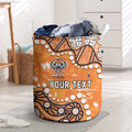 Personalized Wests Tigers Laundry Basket Aboriginal Pattern with Graffiti Style Design